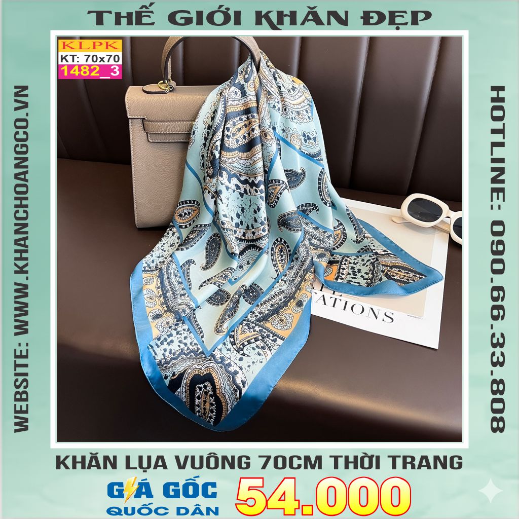 Khăn Phụ Kiện Lụa Vuông 70cm - Thế Giới Khăn Đẹp C1042_3