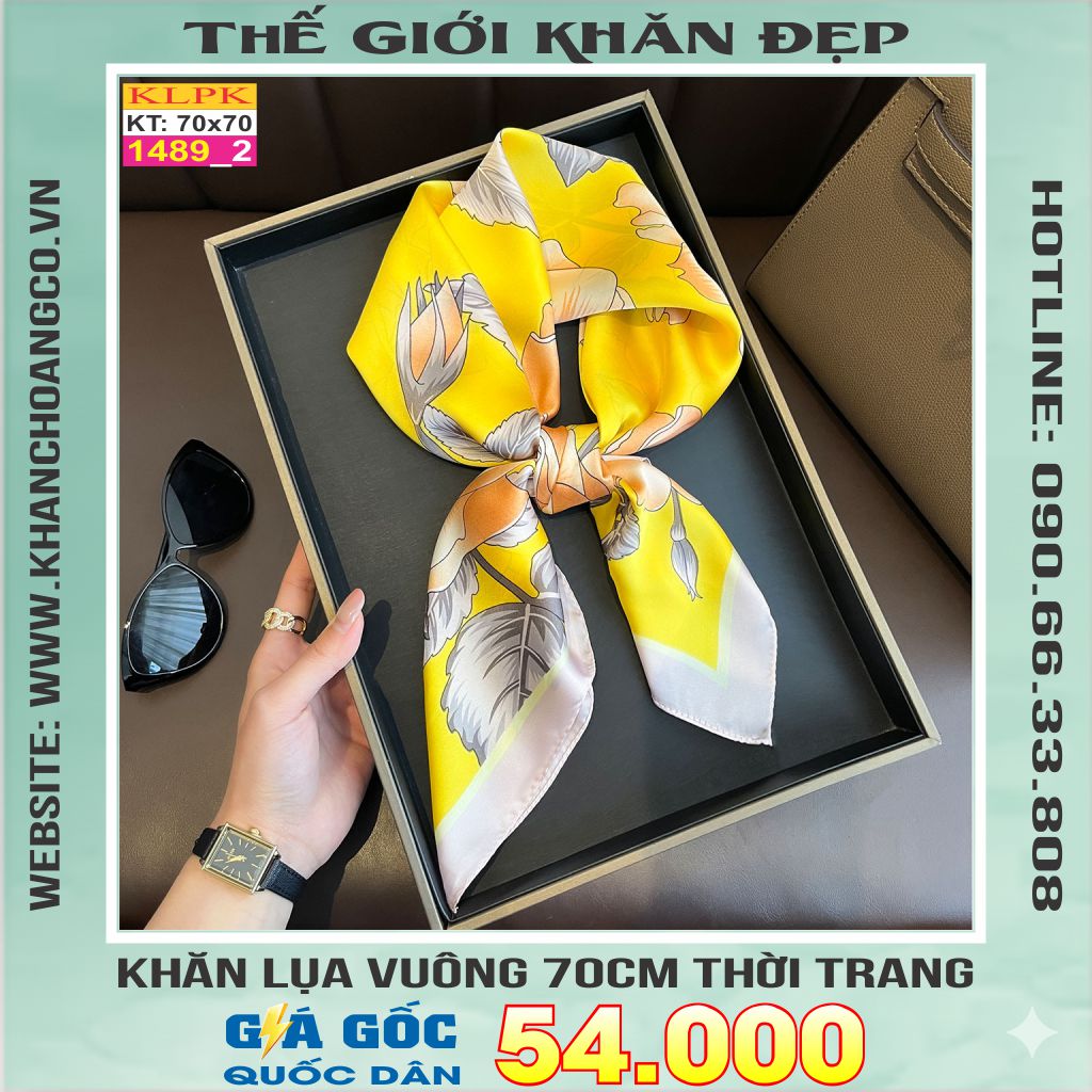 Khăn Phụ Kiện Lụa Vuông 70cm - Thế Giới Khăn Đẹp C1013_2