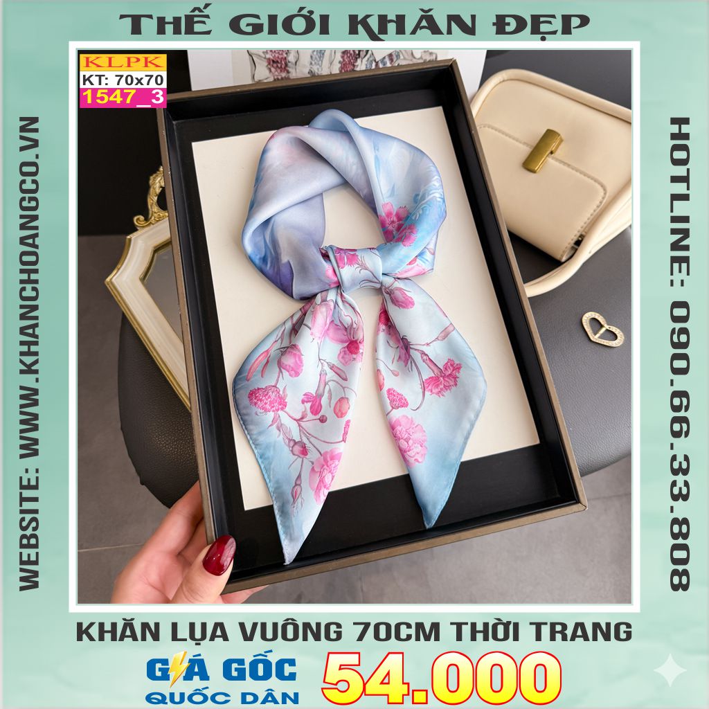 Khăn Phụ Kiện Lụa Vuông 70cm - Thế Giới Khăn Đẹp C1007_3