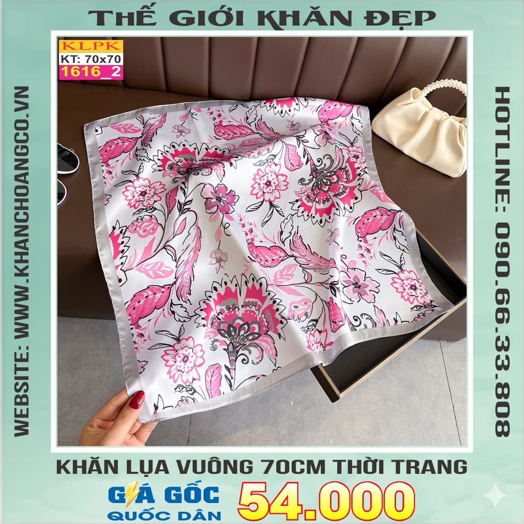 Khăn Phụ Kiện Lụa Vuông 70cm - Thế Giới Khăn Đẹp C1054_2