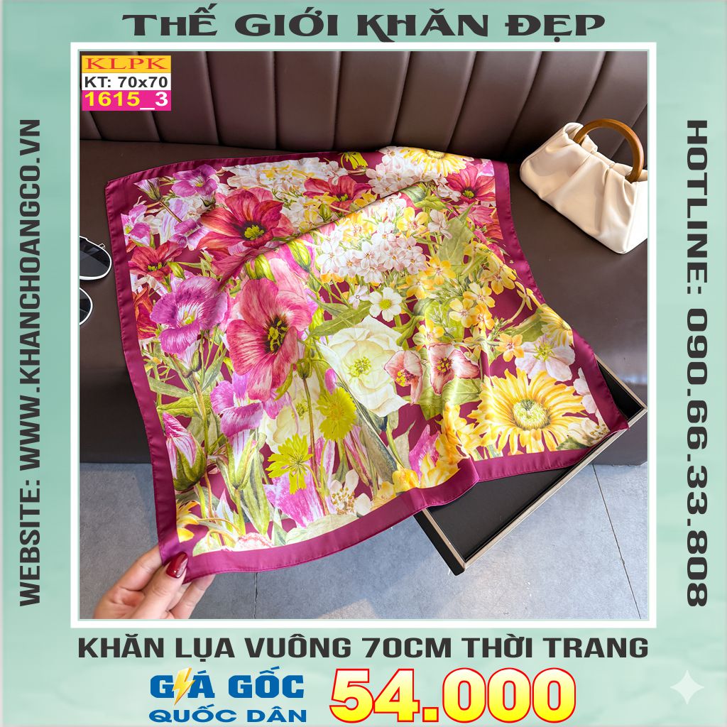 Khăn Phụ Kiện Lụa Vuông 70cm - Thế Giới Khăn Đẹp C1062_3