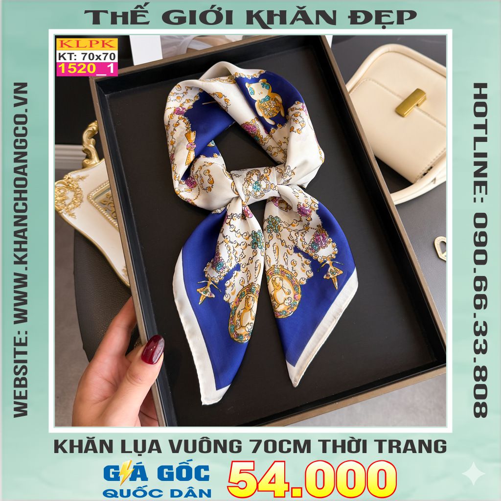 Khăn Phụ Kiện Lụa Vuông 70cm - Thế Giới Khăn Đẹp C1050_1