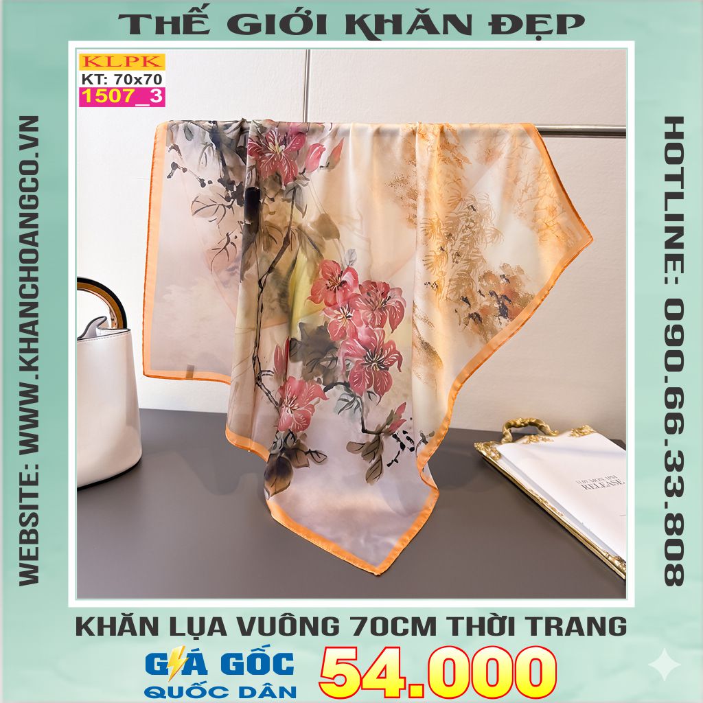 Khăn Phụ Kiện Lụa Vuông 70cm - Thế Giới Khăn Đẹp C1028_3