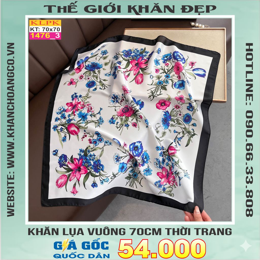 Khăn Phụ Kiện Lụa Vuông 70cm - Thế Giới Khăn Đẹp C1046_3