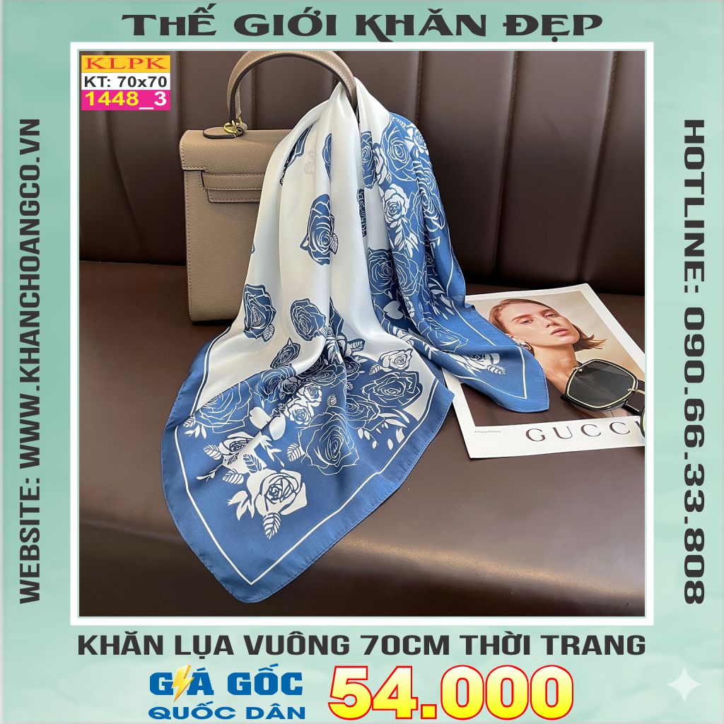 Khăn Phụ Kiện Lụa Vuông 70cm - Thế Giới Khăn Đẹp C1026_3