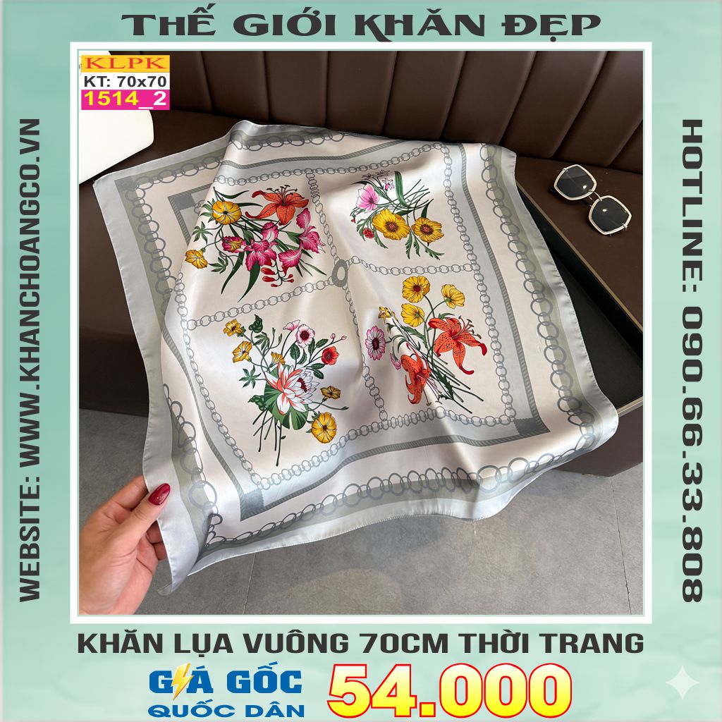 Khăn Phụ Kiện Lụa Vuông 70cm - Thế Giới Khăn Đẹp C1019_2