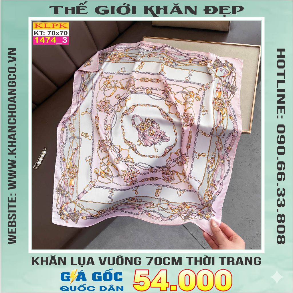 Khăn Phụ Kiện Lụa Vuông 70cm - Thế Giới Khăn Đẹp C1008_3