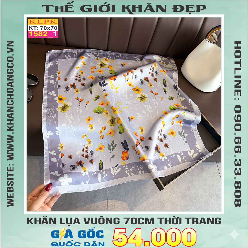 Khăn Phụ Kiện Lụa Vuông 70cm - Thế Giới Khăn Đẹp C1006_1