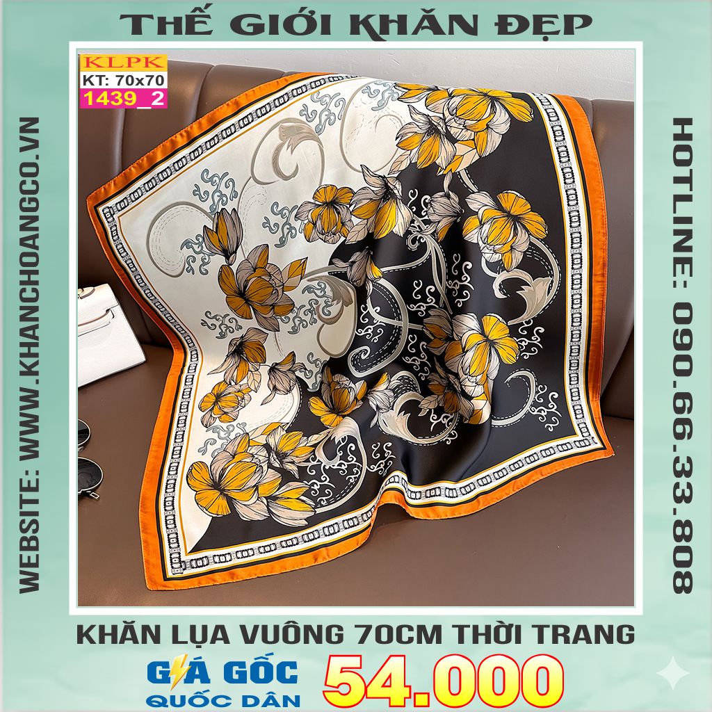 Khăn Phụ Kiện Lụa Vuông 70cm - Thế Giới Khăn Đẹp C1009_2