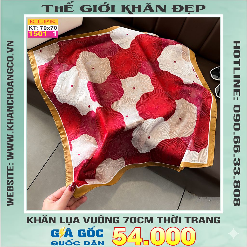 Khăn Phụ Kiện Lụa Vuông 70cm - Thế Giới Khăn Đẹp C1018_1