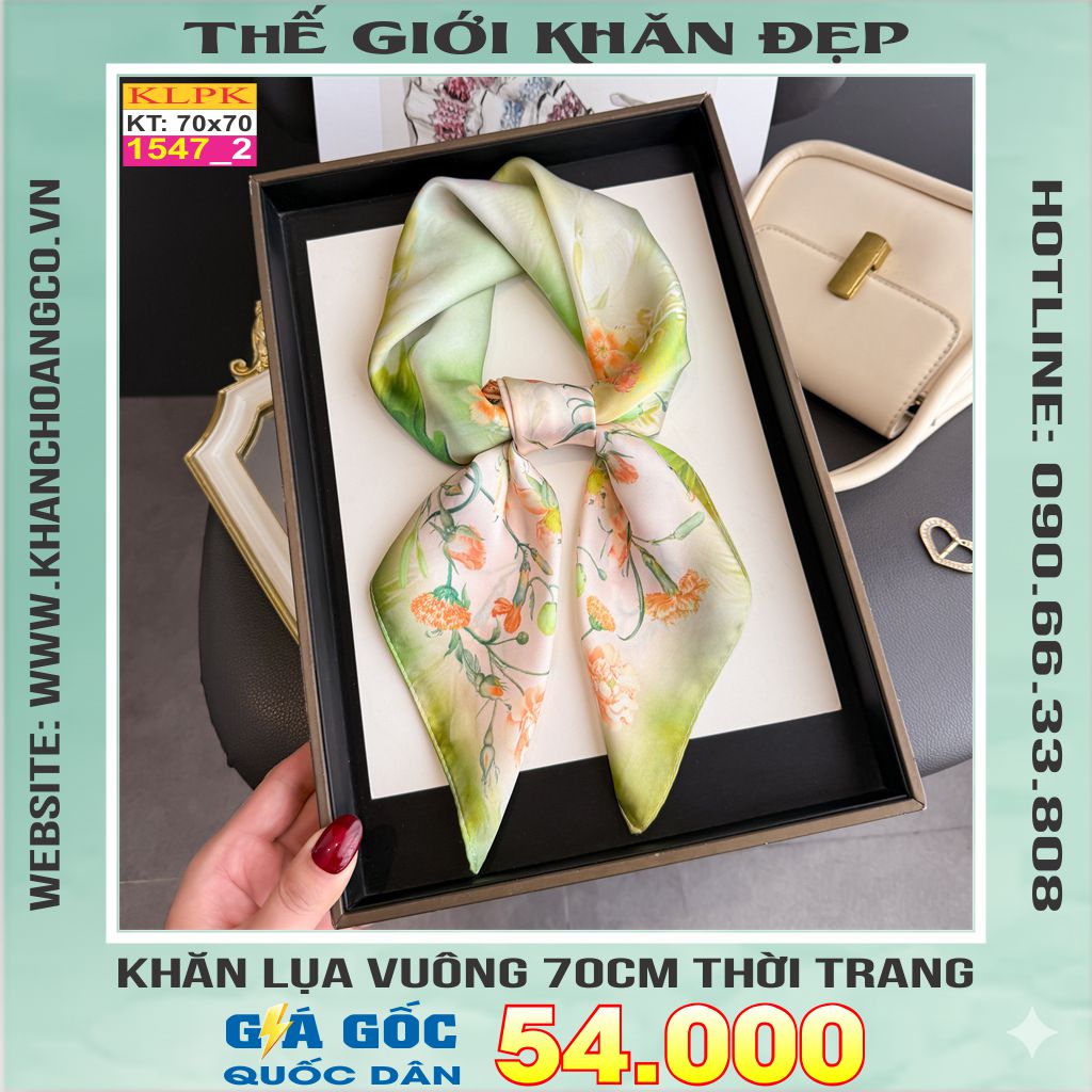 Khăn Phụ Kiện Lụa Vuông 70cm - Thế Giới Khăn Đẹp C1007_2