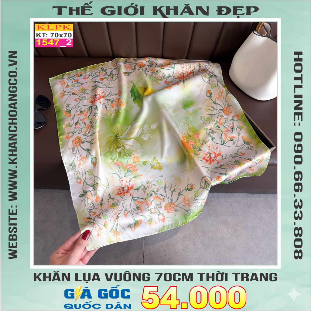 Khăn Phụ Kiện Lụa Vuông 70cm - Thế Giới Khăn Đẹp C1007_2