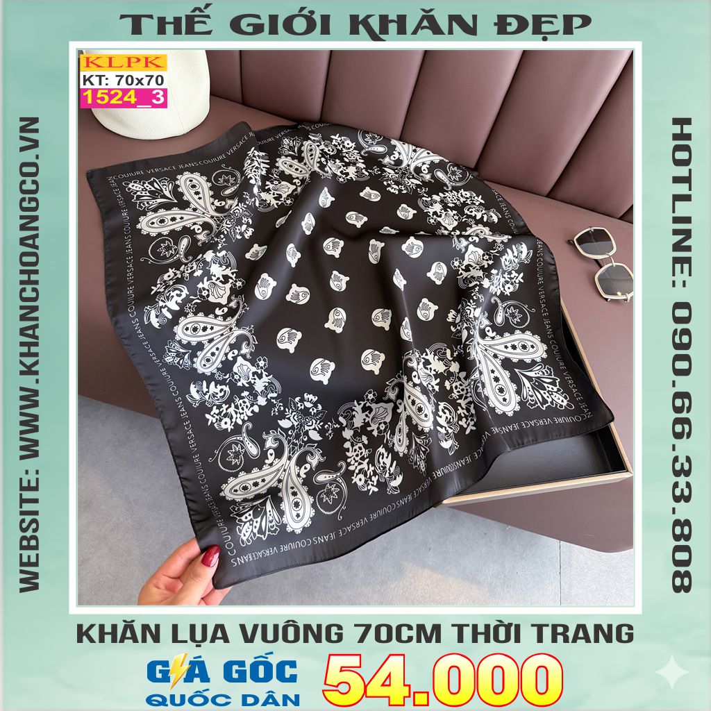 Khăn Phụ Kiện Lụa Vuông 70cm - Thế Giới Khăn Đẹp C1047_3