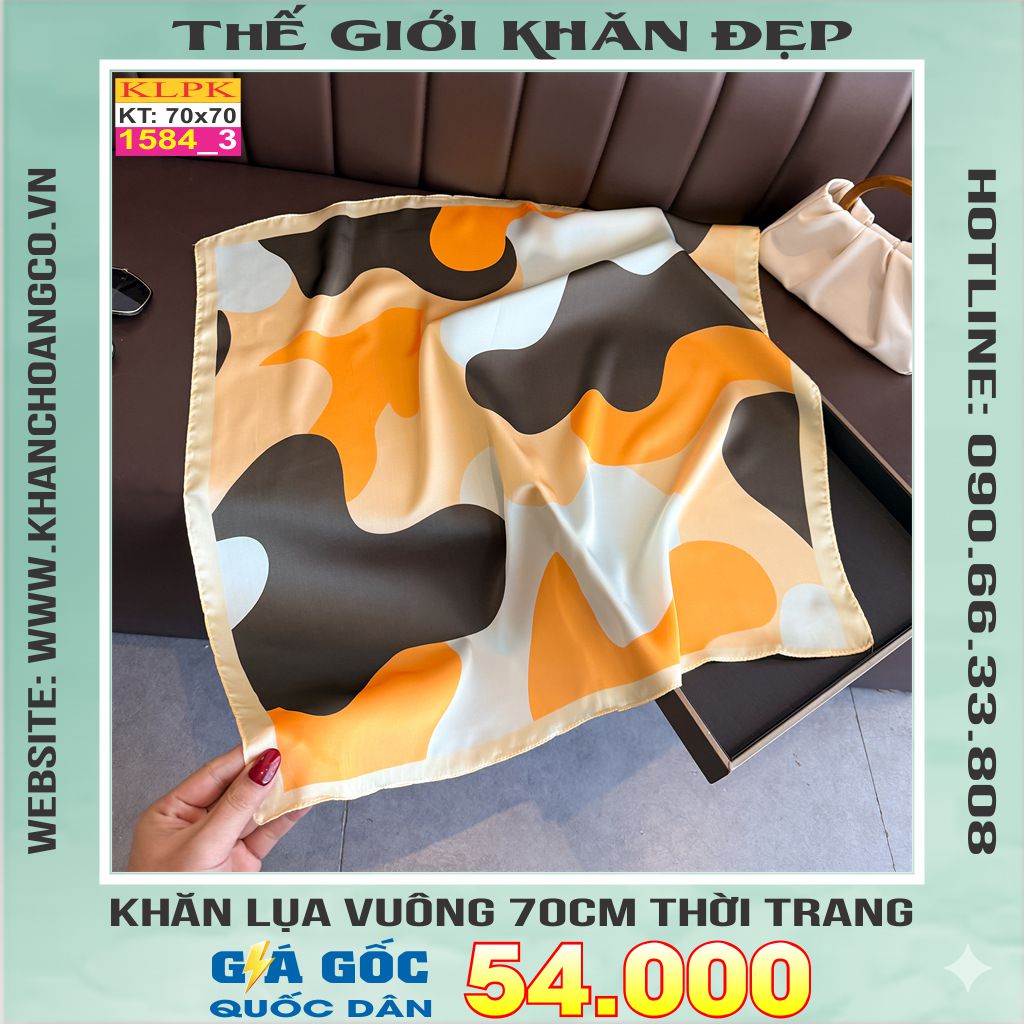 Khăn Phụ Kiện Lụa Vuông 70cm - Thế Giới Khăn Đẹp C1057_3