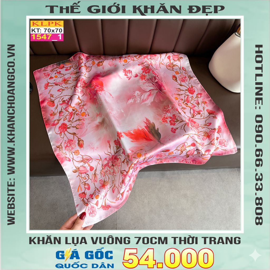 Khăn Phụ Kiện Lụa Vuông 70cm - Thế Giới Khăn Đẹp C1007_1