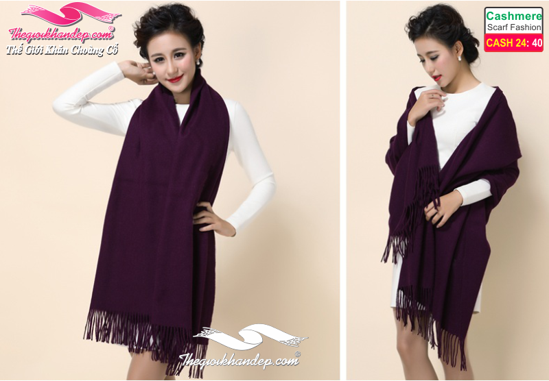 Khăn Choàng Cashmere Trơn Màu Cao Cấp Cashmere2440