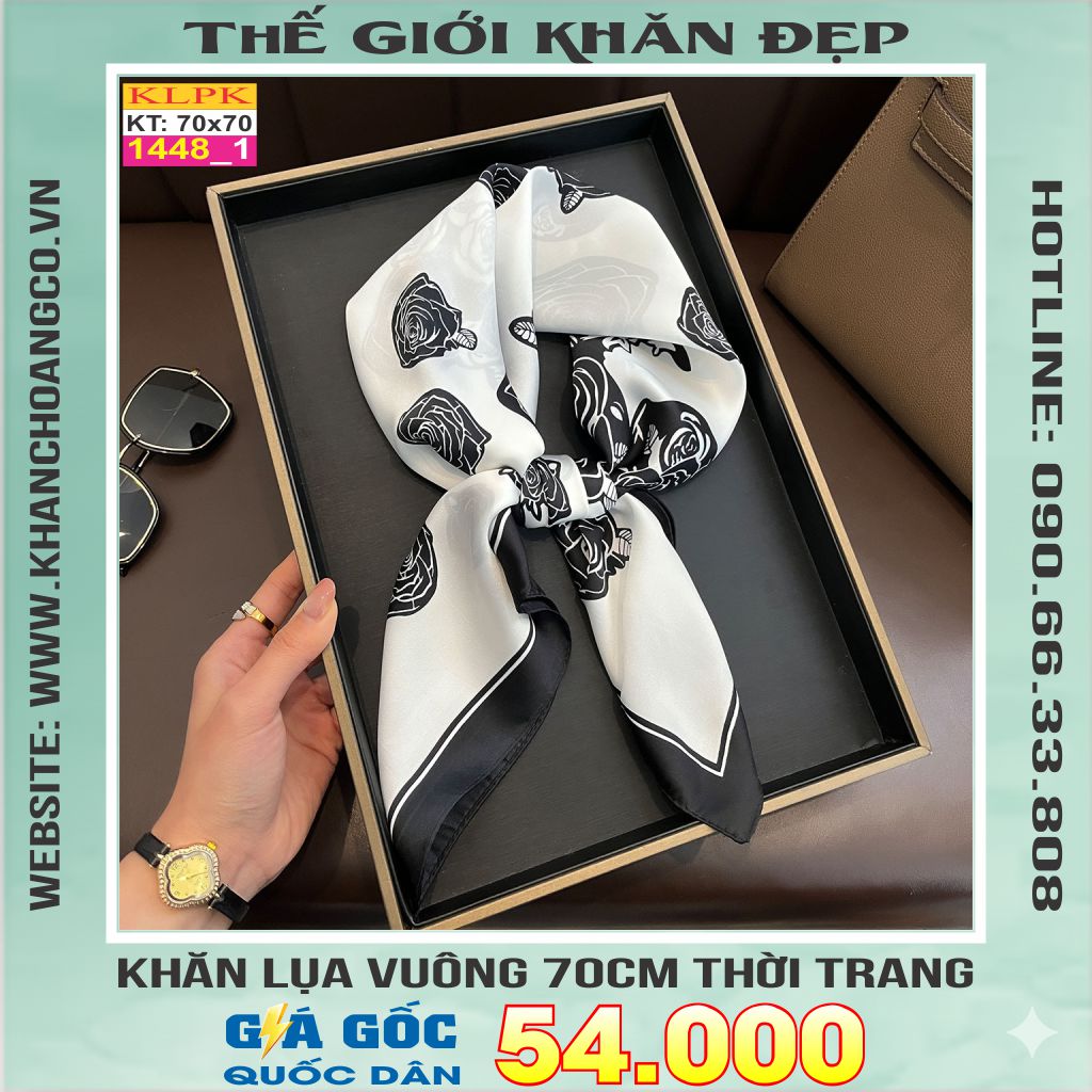 Khăn Phụ Kiện Lụa Vuông 70cm - Thế Giới Khăn Đẹp C1026_1