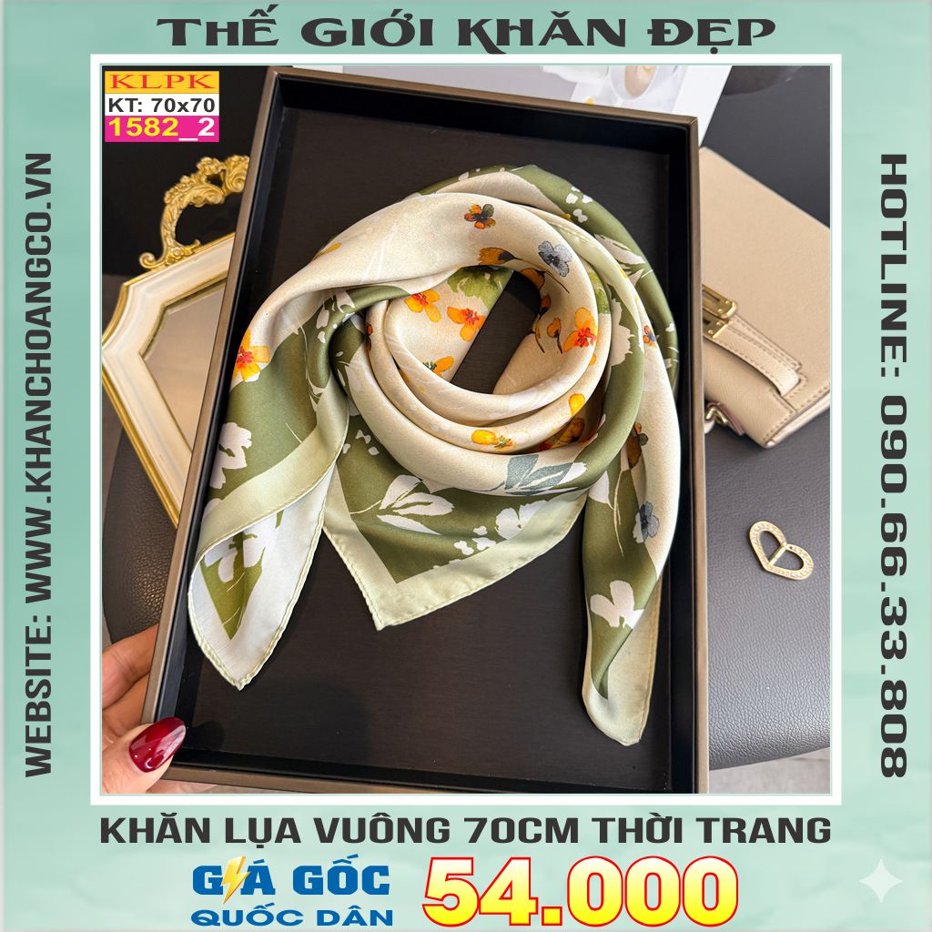 Khăn Phụ Kiện Lụa Vuông 70cm - Thế Giới Khăn Đẹp C1006_2