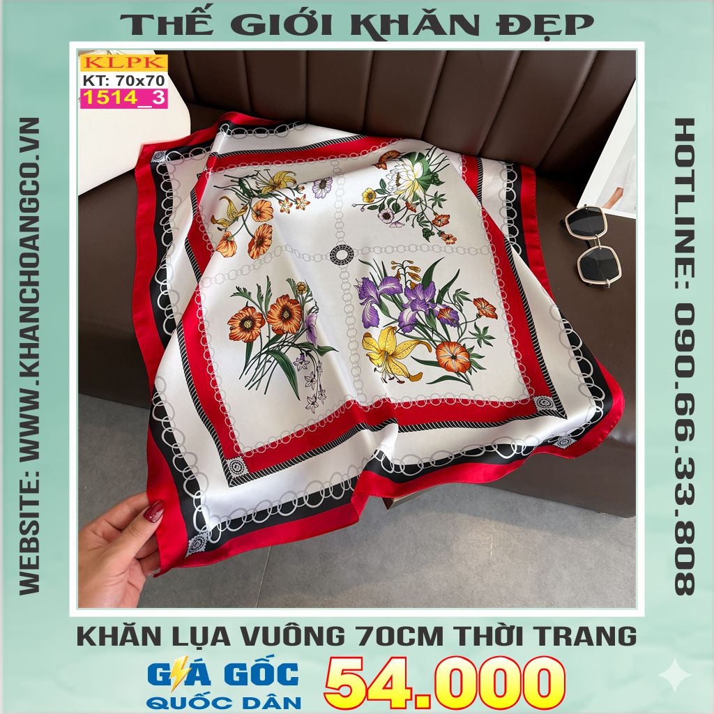 Khăn Phụ Kiện Lụa Vuông 70cm - Thế Giới Khăn Đẹp C1019_3