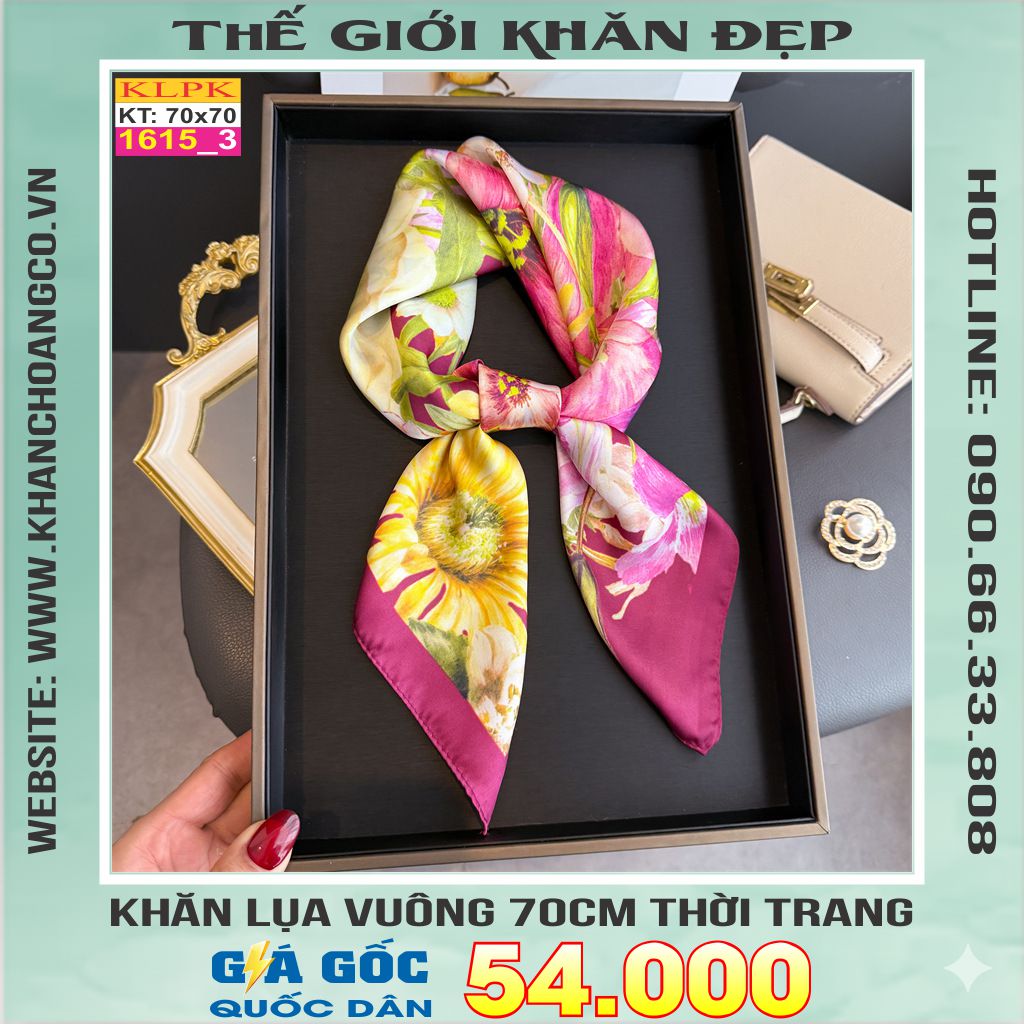 Khăn Phụ Kiện Lụa Vuông 70cm - Thế Giới Khăn Đẹp C1062_3