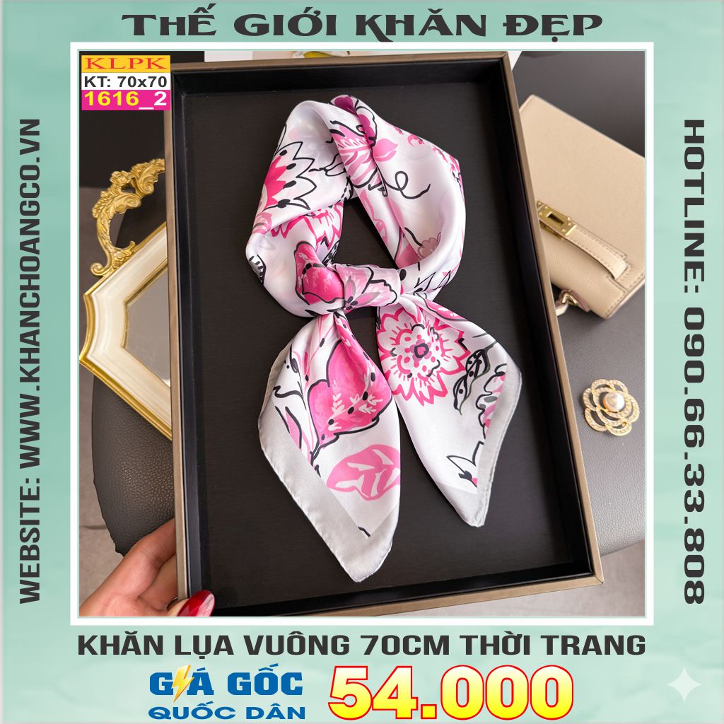Khăn Phụ Kiện Lụa Vuông 70cm - Thế Giới Khăn Đẹp C1054_2
