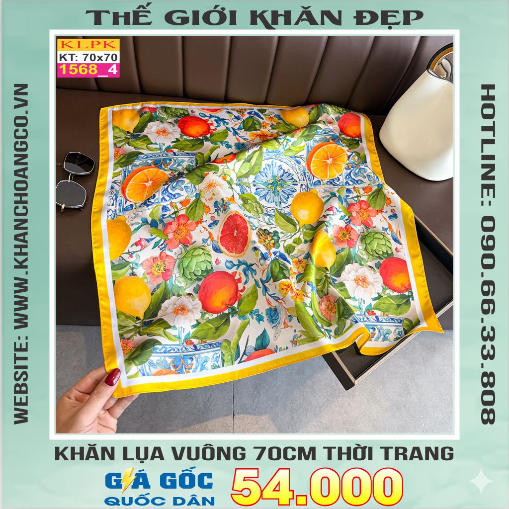 Khăn Phụ Kiện Lụa Vuông 70cm - Thế Giới Khăn Đẹp C1011_4
