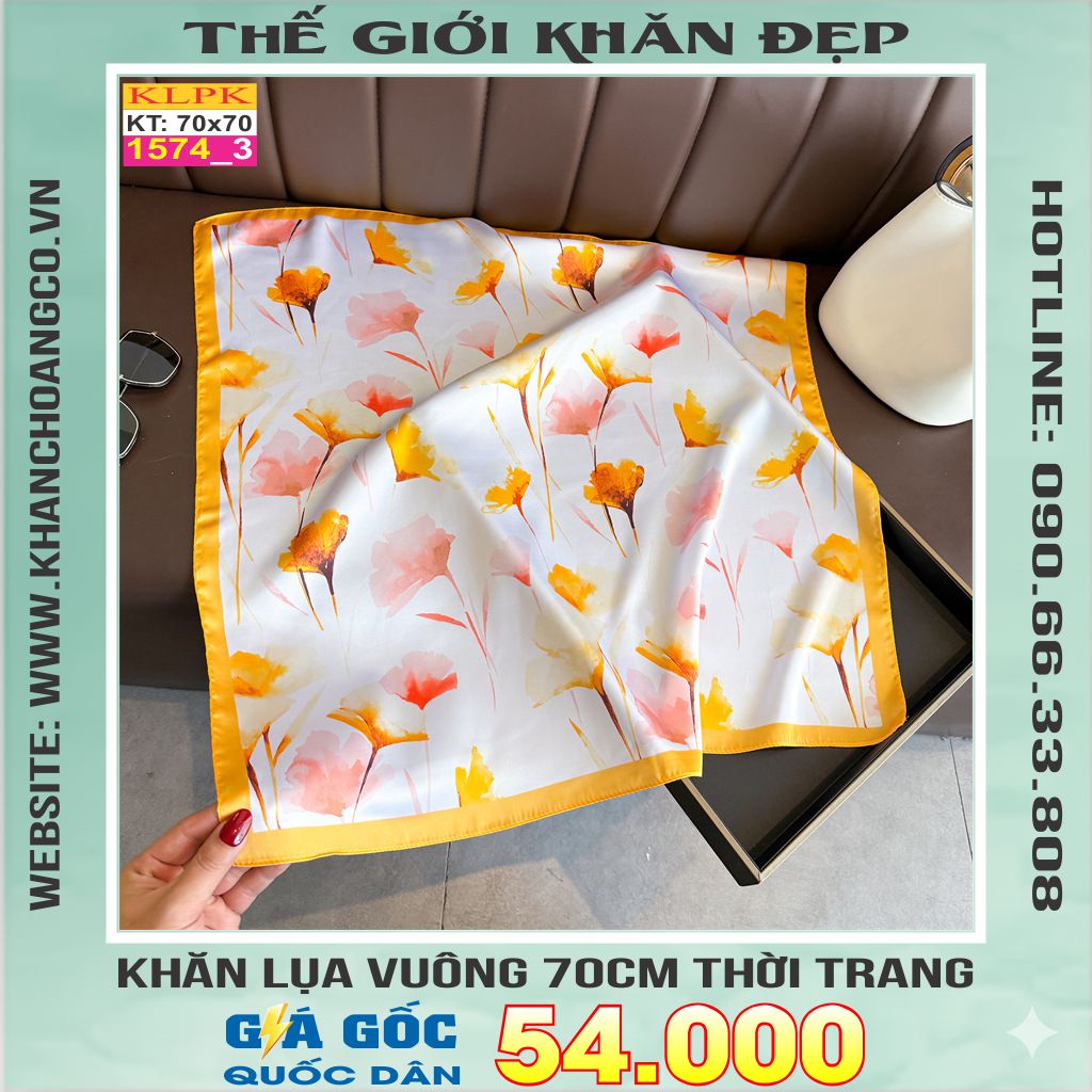 Khăn Phụ Kiện Lụa Vuông 70cm - Thế Giới Khăn Đẹp C1053_3