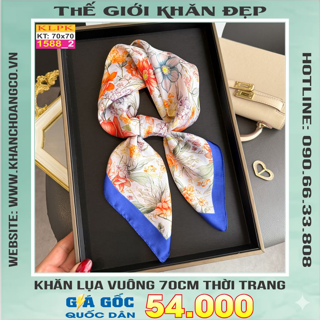 Khăn Phụ Kiện Lụa Vuông 70cm - Thế Giới Khăn Đẹp C1004_2