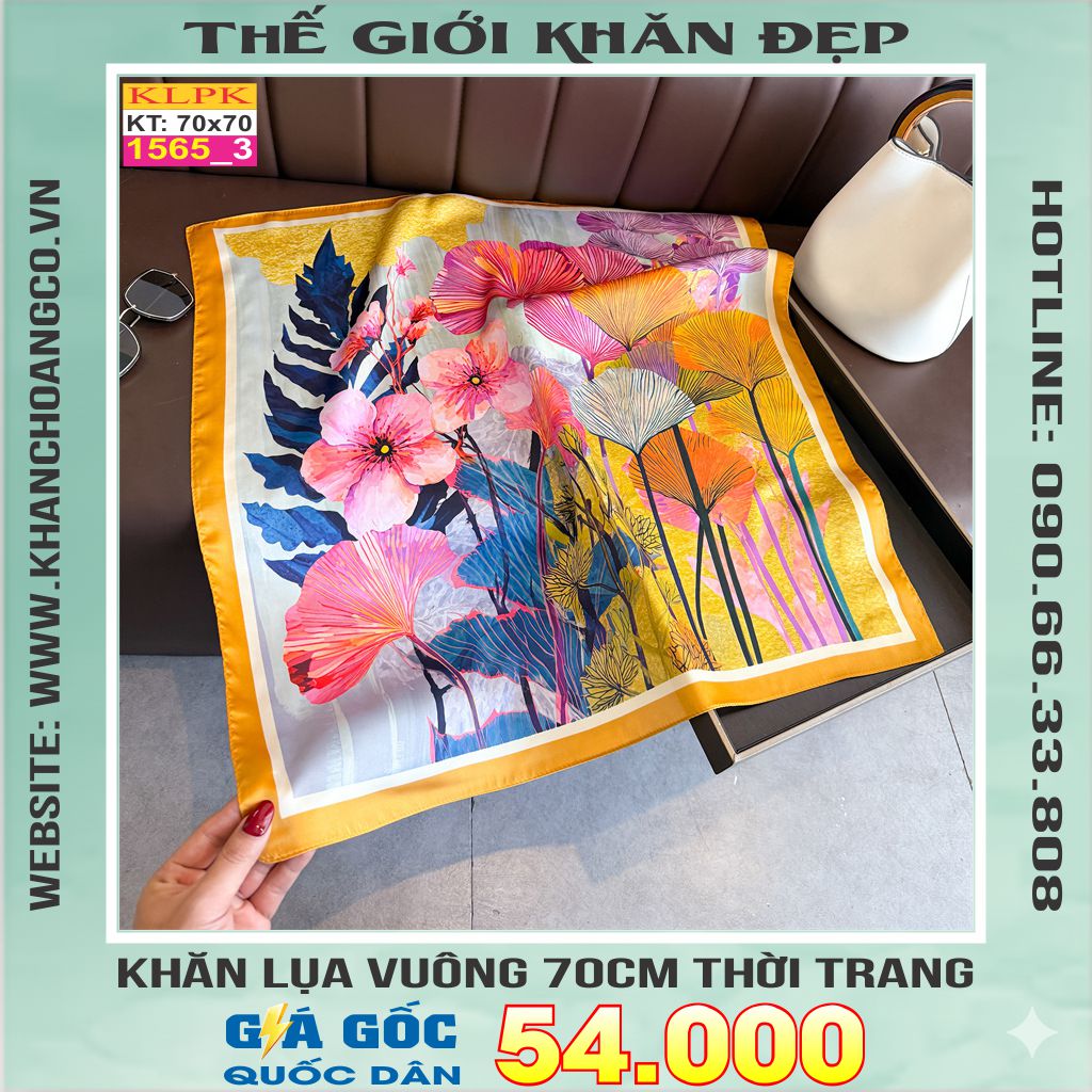 Khăn Phụ Kiện Lụa Vuông 70cm - Thế Giới Khăn Đẹp C1032_3