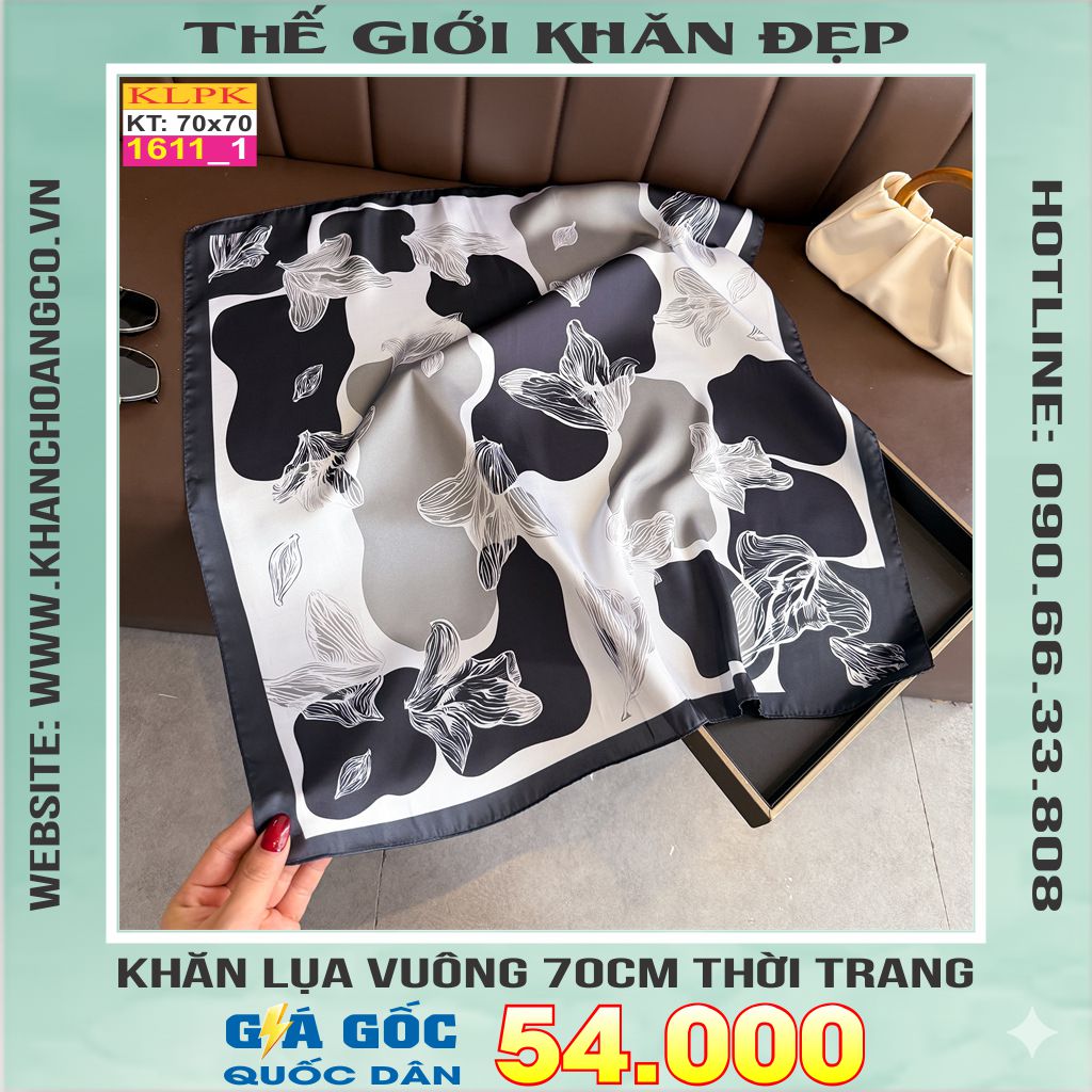 Khăn Phụ Kiện Lụa Vuông 70cm - Thế Giới Khăn Đẹp C1002_1