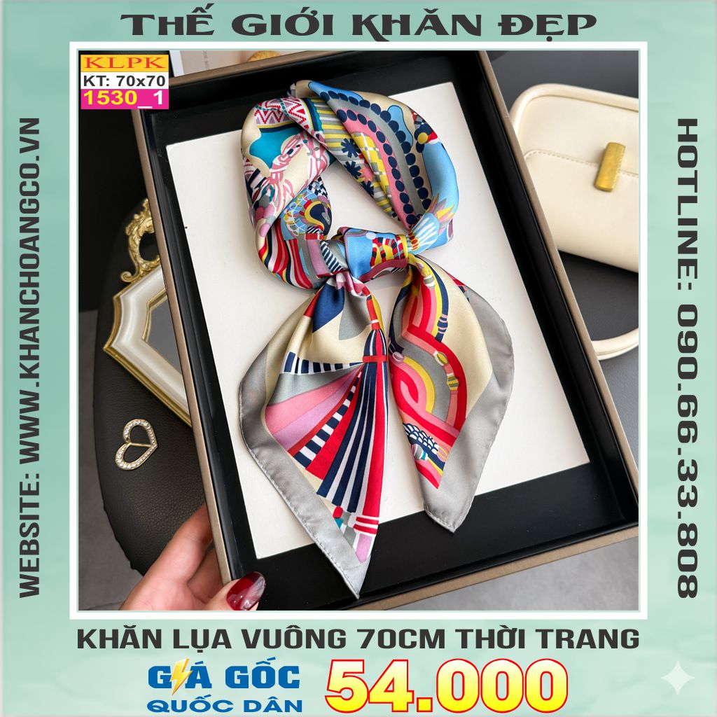Khăn Phụ Kiện Lụa Vuông 70cm - Thế Giới Khăn Đẹp C1043_1
