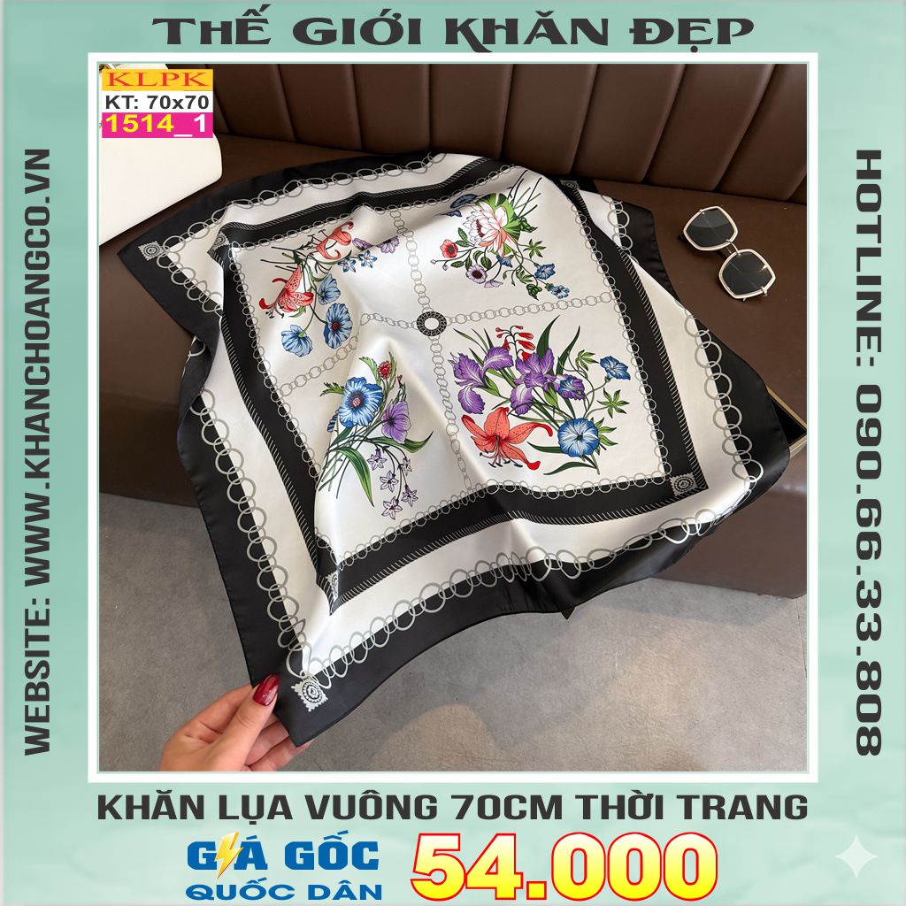 Khăn Phụ Kiện Lụa Vuông 70cm - Thế Giới Khăn Đẹp C1019_1