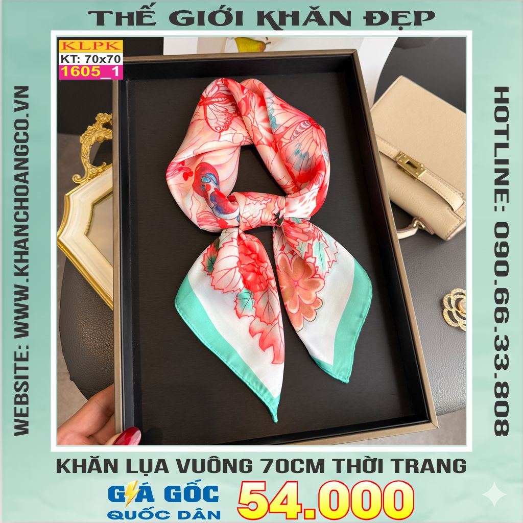 Khăn Phụ Kiện Lụa Vuông 70cm - Thế Giới Khăn Đẹp C1055_1