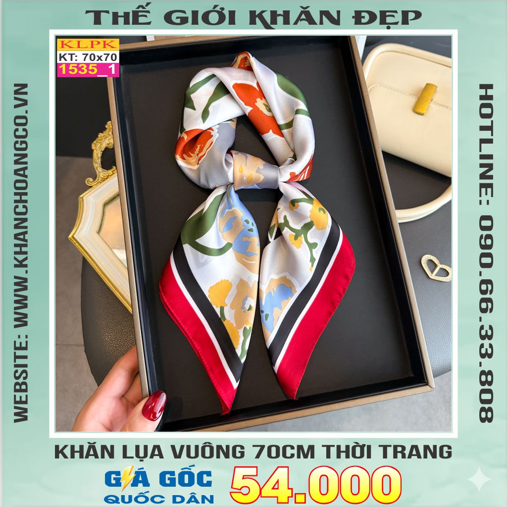 Khăn Phụ Kiện Lụa Vuông 70cm - Thế Giới Khăn Đẹp C1023_1