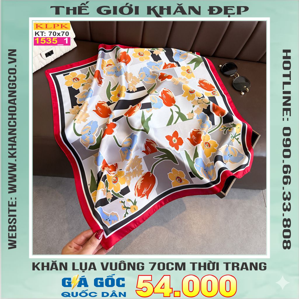 Khăn Phụ Kiện Lụa Vuông 70cm - Thế Giới Khăn Đẹp C1023_1