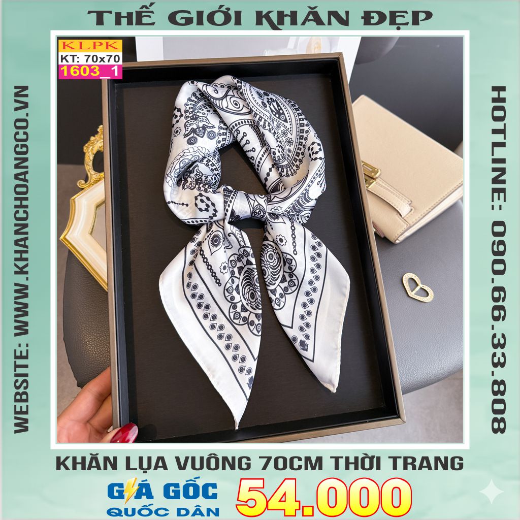 Khăn Phụ Kiện Lụa Vuông 70cm - Thế Giới Khăn Đẹp C1021_1