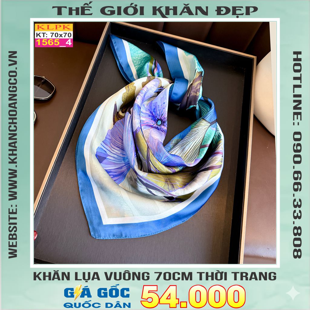 Khăn Phụ Kiện Lụa Vuông 70cm - Thế Giới Khăn Đẹp C1032_4