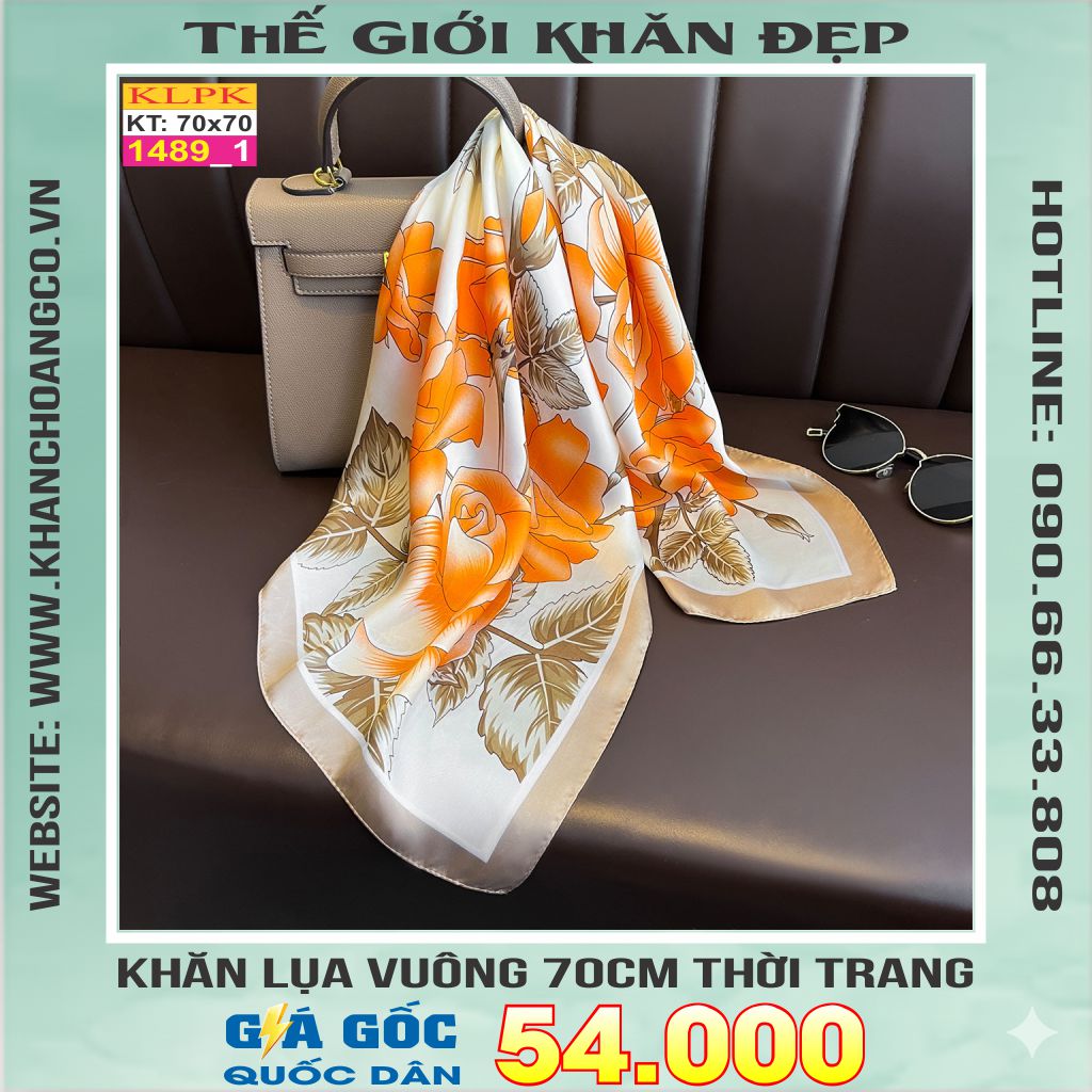 Khăn Phụ Kiện Lụa Vuông 70cm - Thế Giới Khăn Đẹp C1013_1