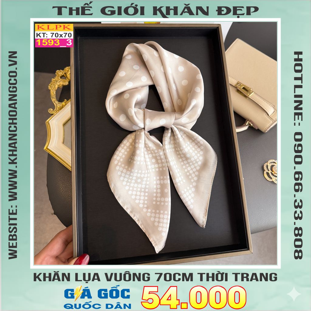 Khăn Phụ Kiện Lụa Vuông 70cm - Thế Giới Khăn Đẹp C1056_3
