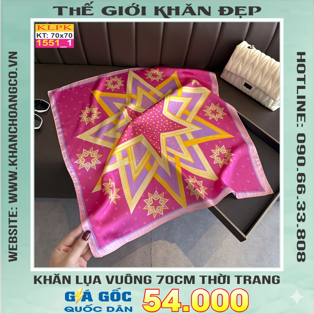 Khăn Phụ Kiện Lụa Vuông 70cm - Thế Giới Khăn Đẹp C1044_1