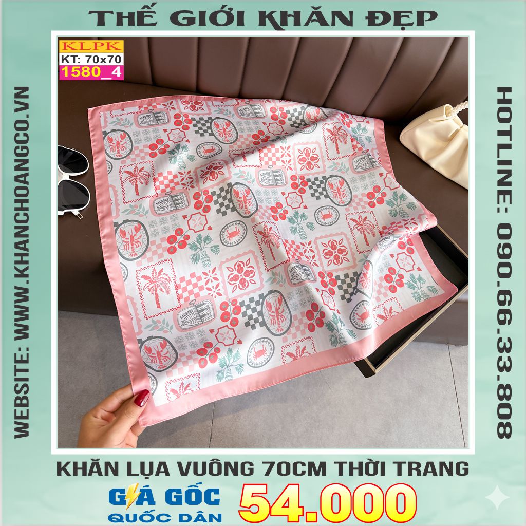 Khăn Phụ Kiện Lụa Vuông 70cm - Thế Giới Khăn Đẹp C1020_4