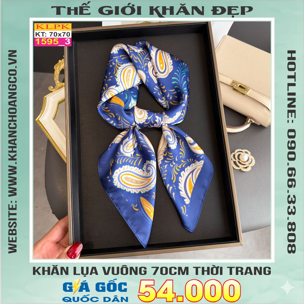 Khăn Phụ Kiện Lụa Vuông 70cm - Thế Giới Khăn Đẹp C1003_3