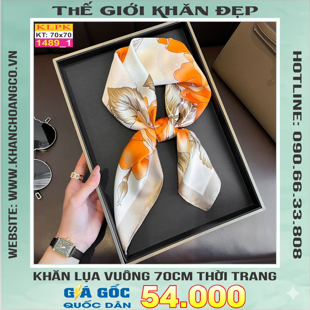 Khăn Phụ Kiện Lụa Vuông 70cm - Thế Giới Khăn Đẹp C1013_1
