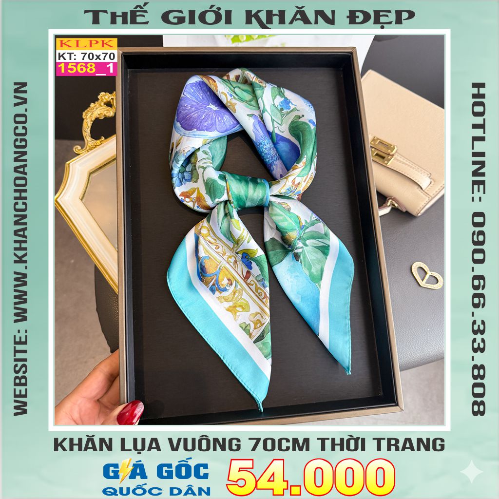 Khăn Phụ Kiện Lụa Vuông 70cm - Thế Giới Khăn Đẹp C1011_1