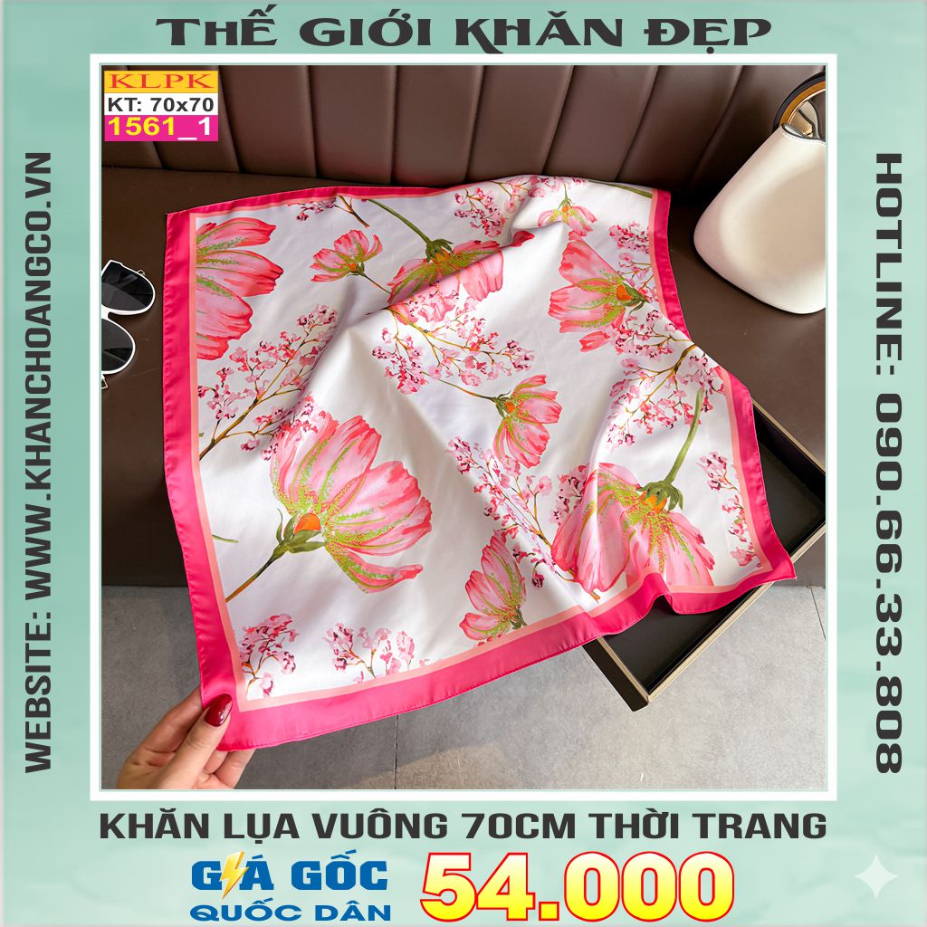 Khăn Phụ Kiện Lụa Vuông 70cm - Thế Giới Khăn Đẹp C1048_1