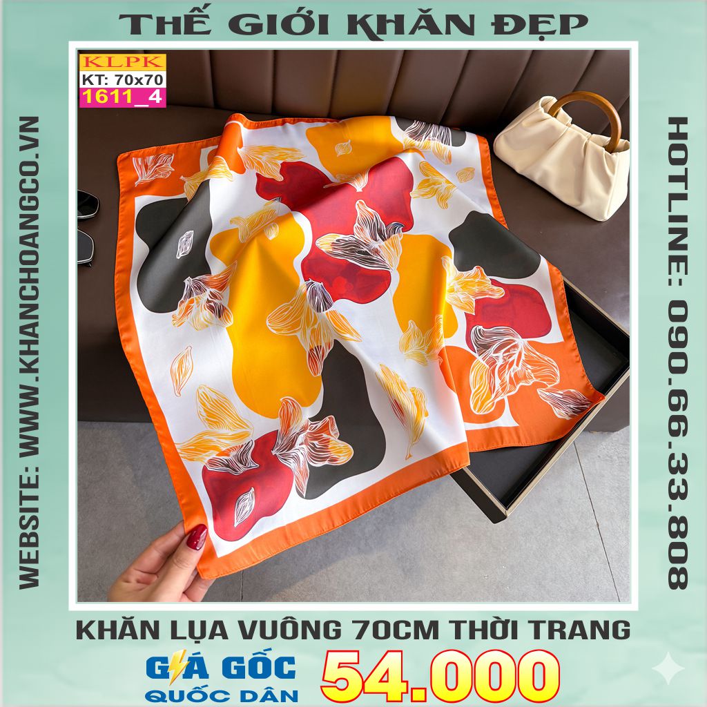 Khăn Phụ Kiện Lụa Vuông 70cm - Thế Giới Khăn Đẹp C1002_4