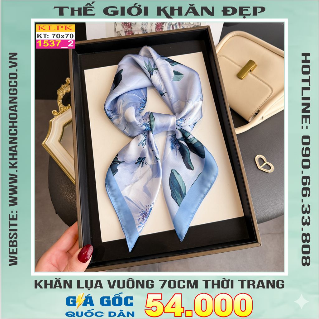 Khăn Phụ Kiện Lụa Vuông 70cm - Thế Giới Khăn Đẹp C1052_2