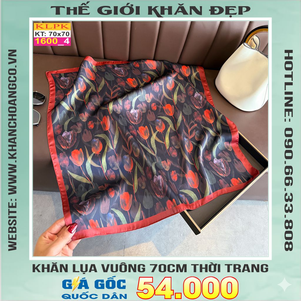 Khăn Phụ Kiện Lụa Vuông 70cm - Thế Giới Khăn Đẹp C1012_4