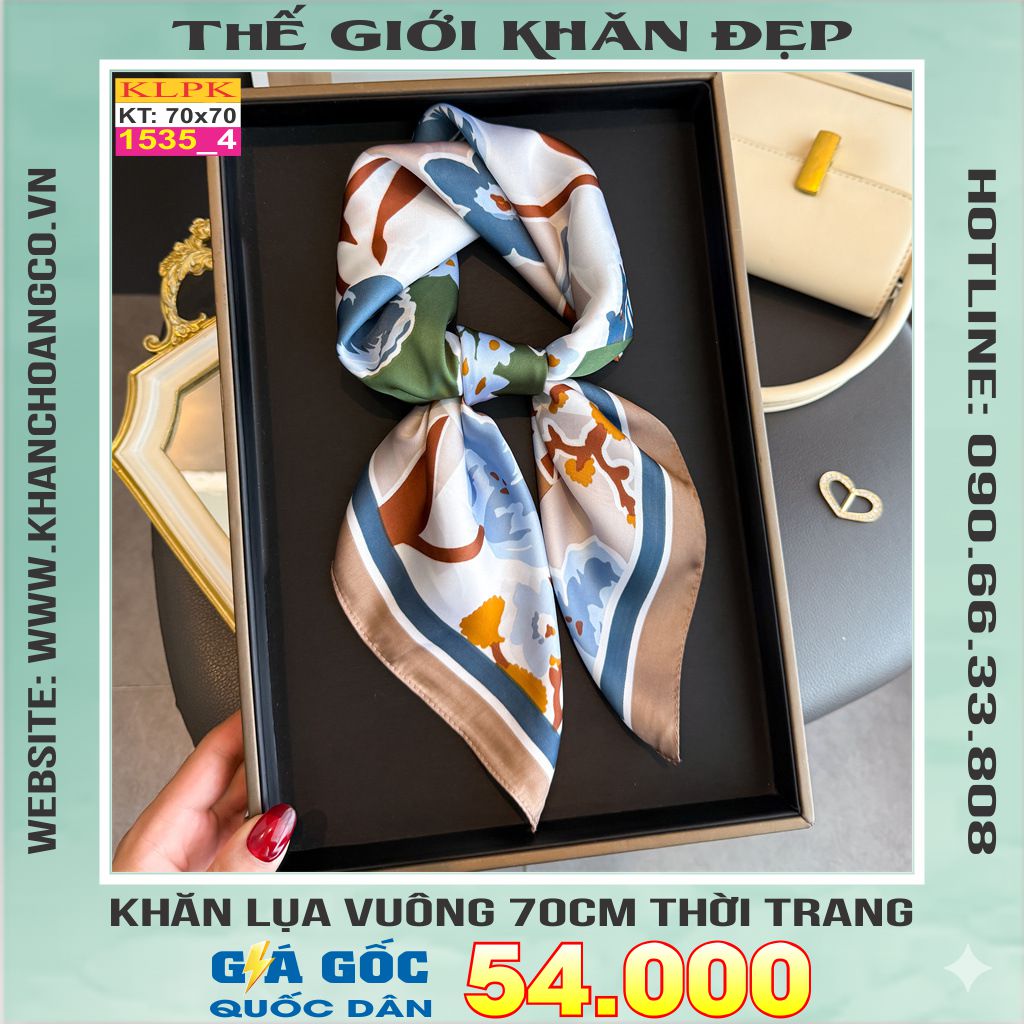 Khăn Phụ Kiện Lụa Vuông 70cm - Thế Giới Khăn Đẹp C1023_4