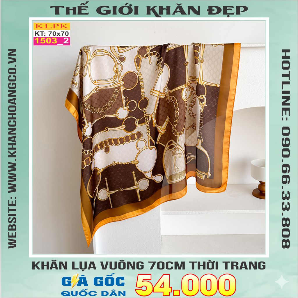 Khăn Phụ Kiện Lụa Vuông 70cm - Thế Giới Khăn Đẹp C1037_2